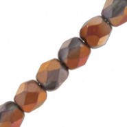 Czech Fire polished faceted glass beads 3mm Crystal sunset full matted